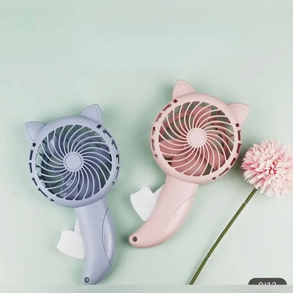 Pink Manual Powerful Cat Shaped Handheld Fan without Battery - Picture 3 of 6